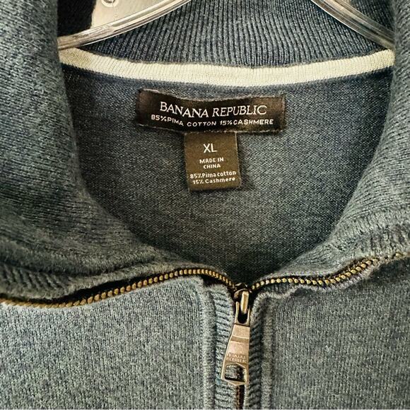 Banana Republic Mens 1/4 Zip Pullover Sweater Long Sleeve Cashmere Blend Sz XL - Picture 5 of 7